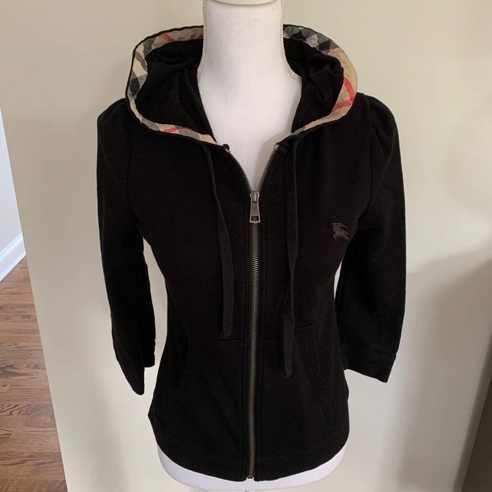 Burberry Brit-3/4 sleeve zip up hoodie- size small